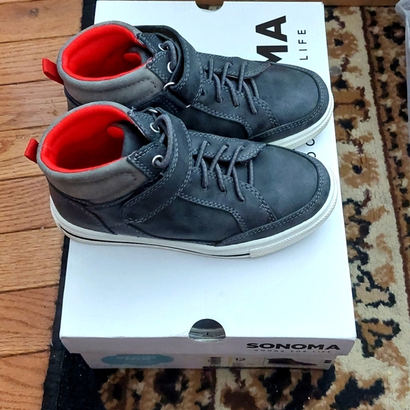 Sonoma Boy casual athletic hi-top boot, Size: 12, Color: Grey faux suede/white - Picture 1 of 16
